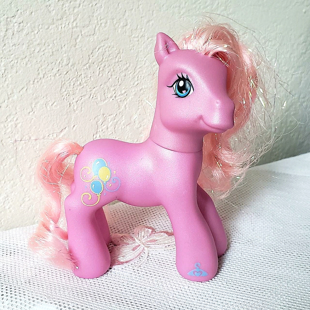 My Little Pony MLP G3 Pinkie Pie Tinsel Dress Up Hasbro 2007 Pink Balloon